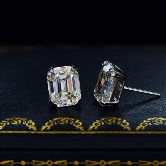 2ct Emerald Cut Studs - Picture 10 of 16